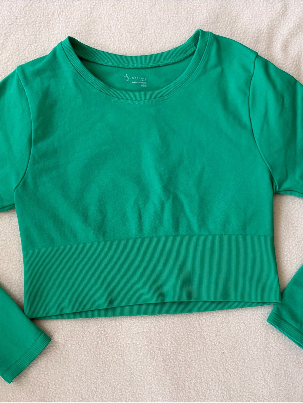 Green Crop Long-Sleeve Top - Kids